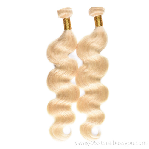 No Shedding hair Bulk Body Wave Brazilian Hair Bundles 613 Blonde Human Hair